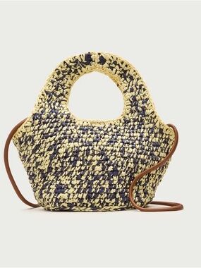 NWT Small handwoven tote in marled straw